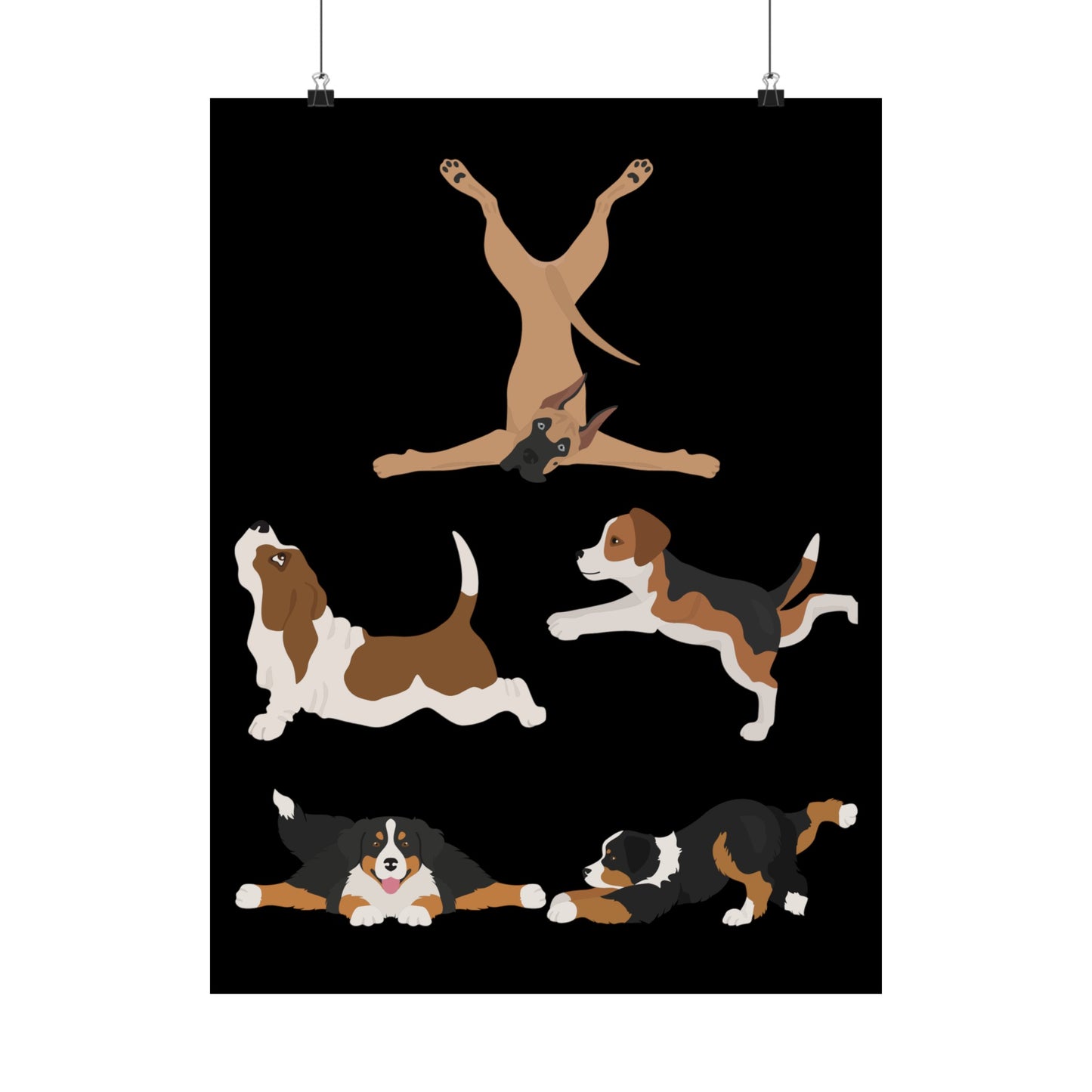 Dog Gym Poster for Dog Lover gift for Dog Mom gifts for Dad Funny Dogs Doing Yoga Posters Workout gift for Fitness Lover Gym Rat Wall Art