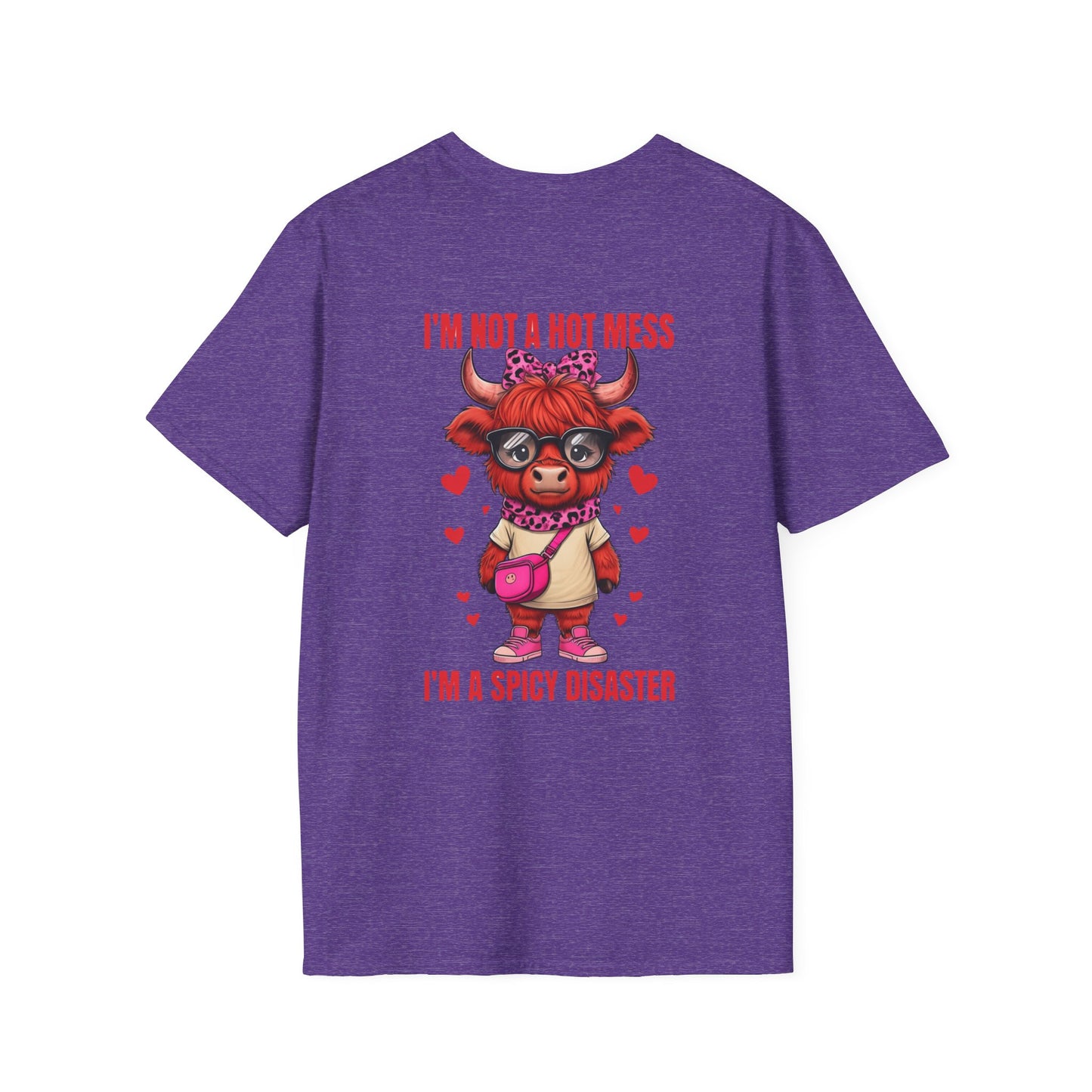 Funny Cow Lover Shirt Cute Cow Tee Spicy Disaster Tee,Animal Gift Shirt Sarcastic Cow Graphic Top Farm Life Clothing for Cow Lovers