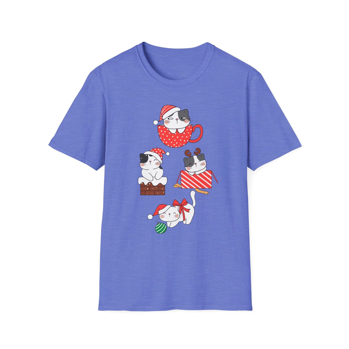 Cat T-shirt for Christmas presents for Cat Lady gifts for Cat Lover Tshirts for Women Christmas T Shirt for Holiday party Shirts for Her