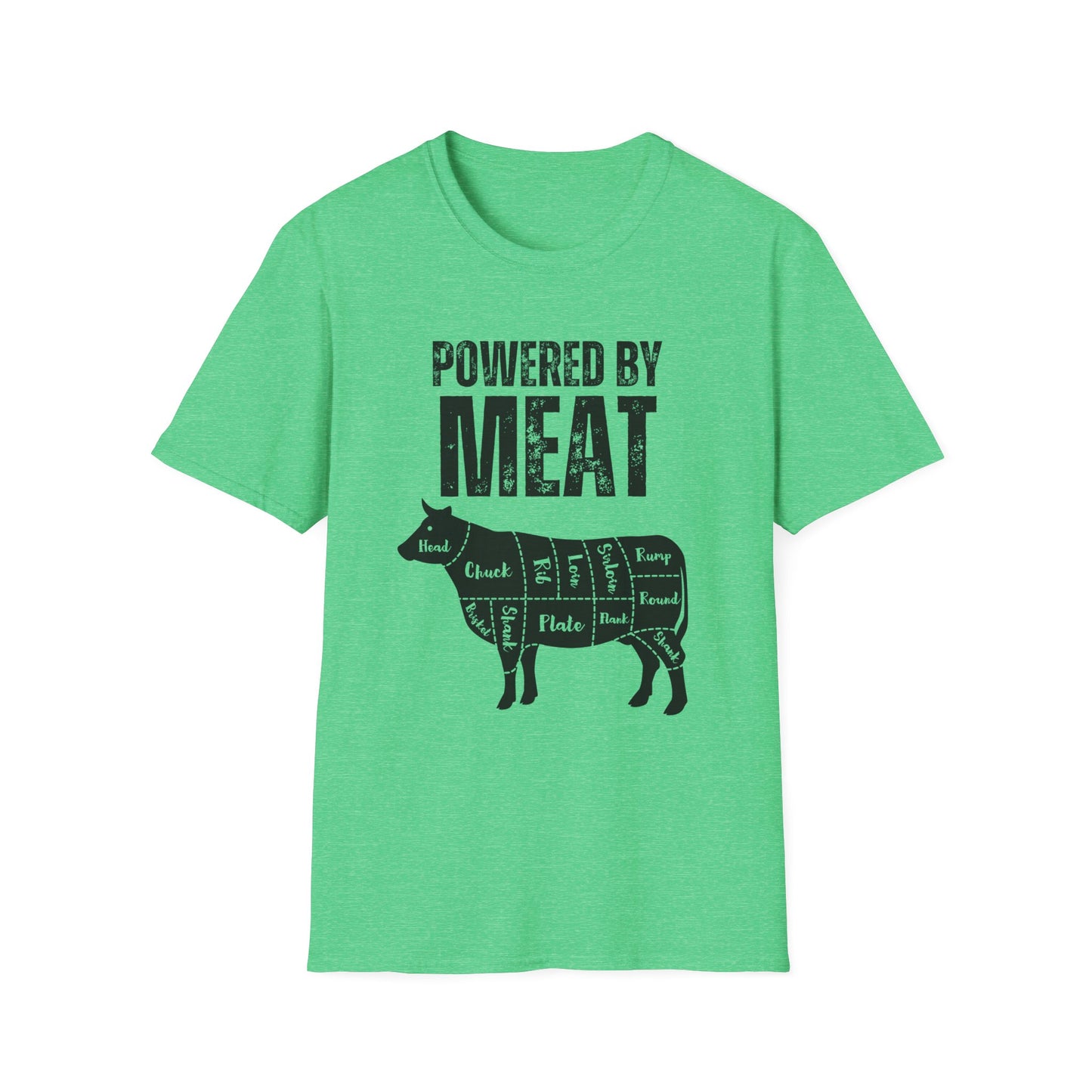 Powered By Meat T-shirt Funny Food T Shirt for Foodie gift for Her gifts for Friends Meat Lover gift for Carnivore Shirt