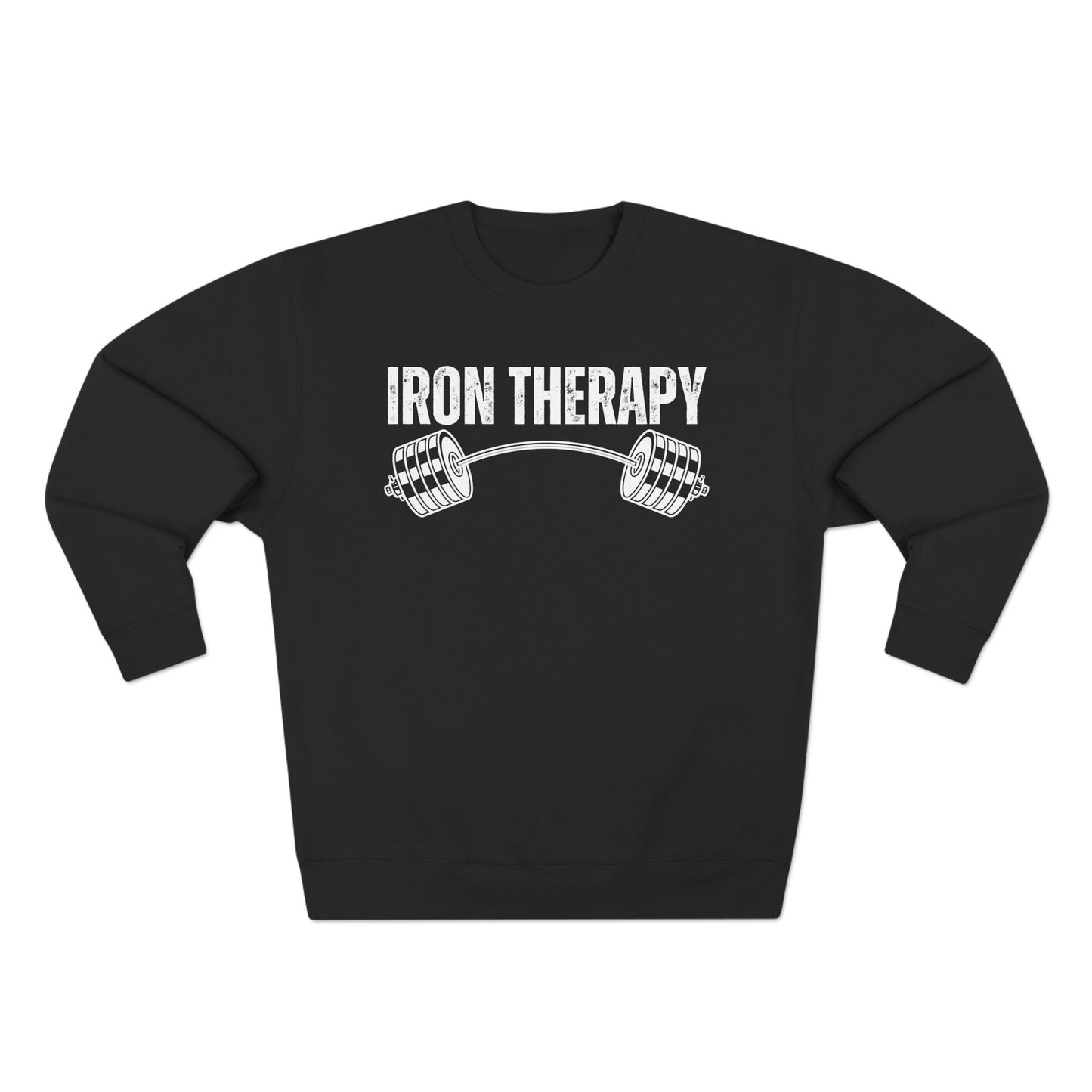 Iron Therapy Unisex Crewneck Sweatshirt, Workout Sweatshirt, Gym Clothes, Fitness Jumper, Exercise Pullover