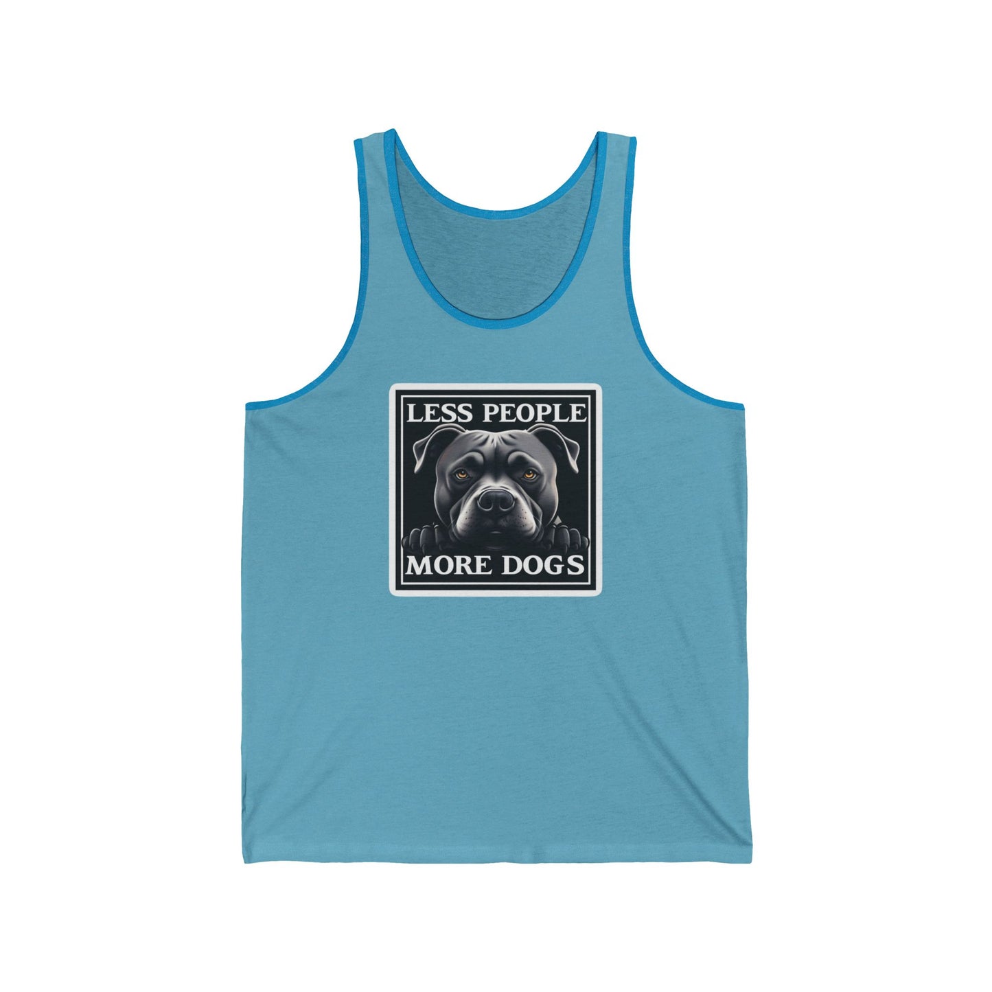 Pit Bull Owner Tank Top, Less People More Dogs Shirt, Unisex Jersey Tank for Dog Lovers, Cute Puppy Gift, Sleeveless Tee, Dog Mom Apparel