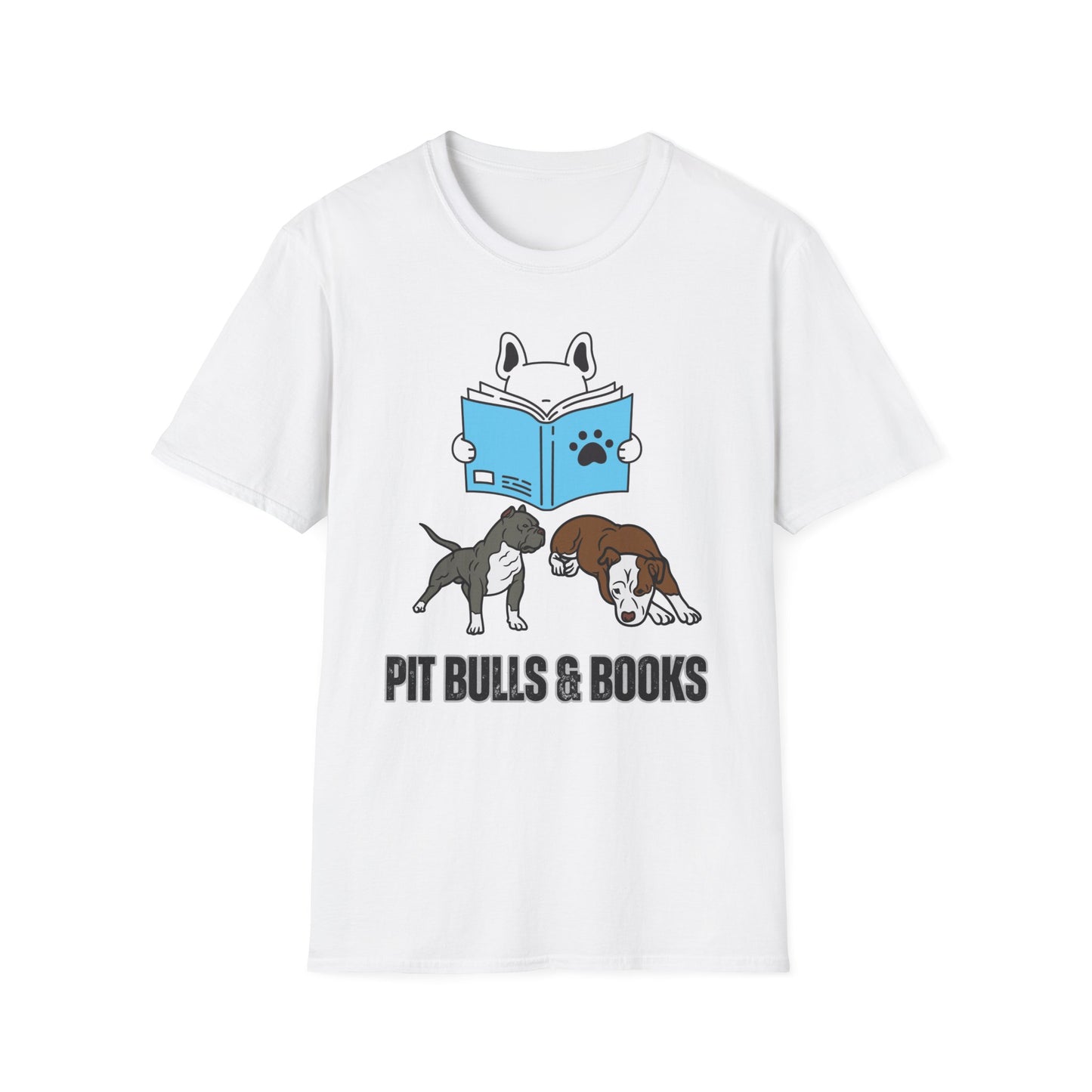 Pit Bulls & Books Lover Tee Shirts Shirt Pit Bull Reading Dog T shirt for Dog Lover gift Dog Books Shirt T-shirt Book Lover Gift for Pit Bull Lover gift