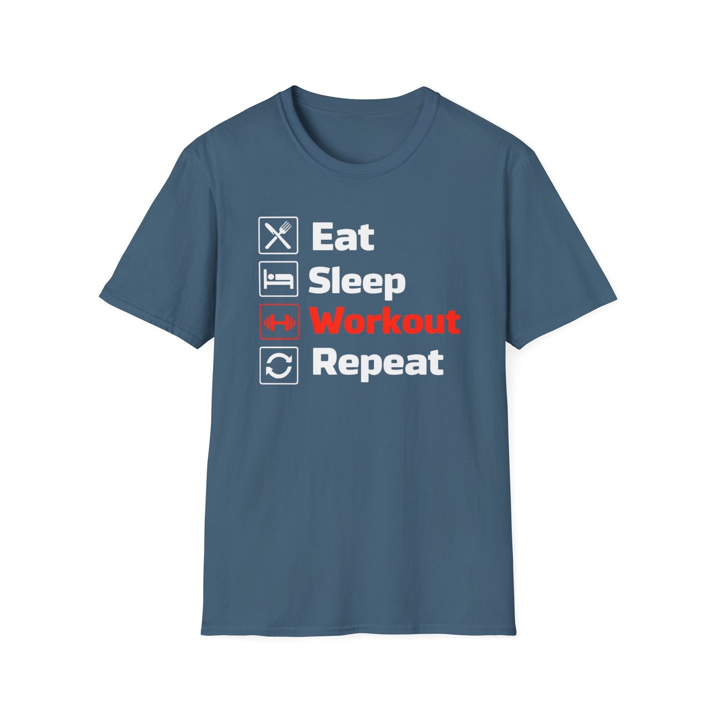Eat Sleep Workout Repeat TShirt for Gym Shirts for Workout Tops for Gym Lover gift ideas for CHristmas gift for Powerlifter T-shirt for Him