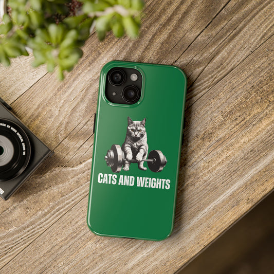 CATS & Weights iPhone case for Gym Lover gift for Cat Lover gifts for Fitness Lover Funny Cat Phone case Workout case