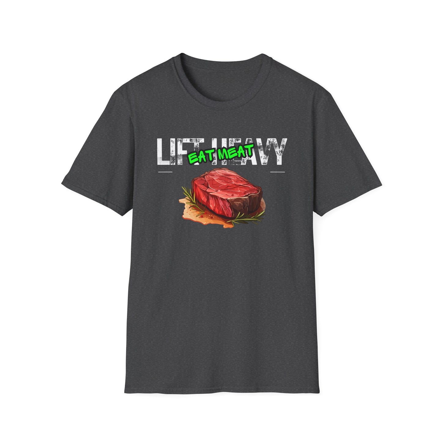 Workout Graphic Tee - lift heavy eat meat - carnivore diet shirt - steak lover gift ideas bbq tshirts