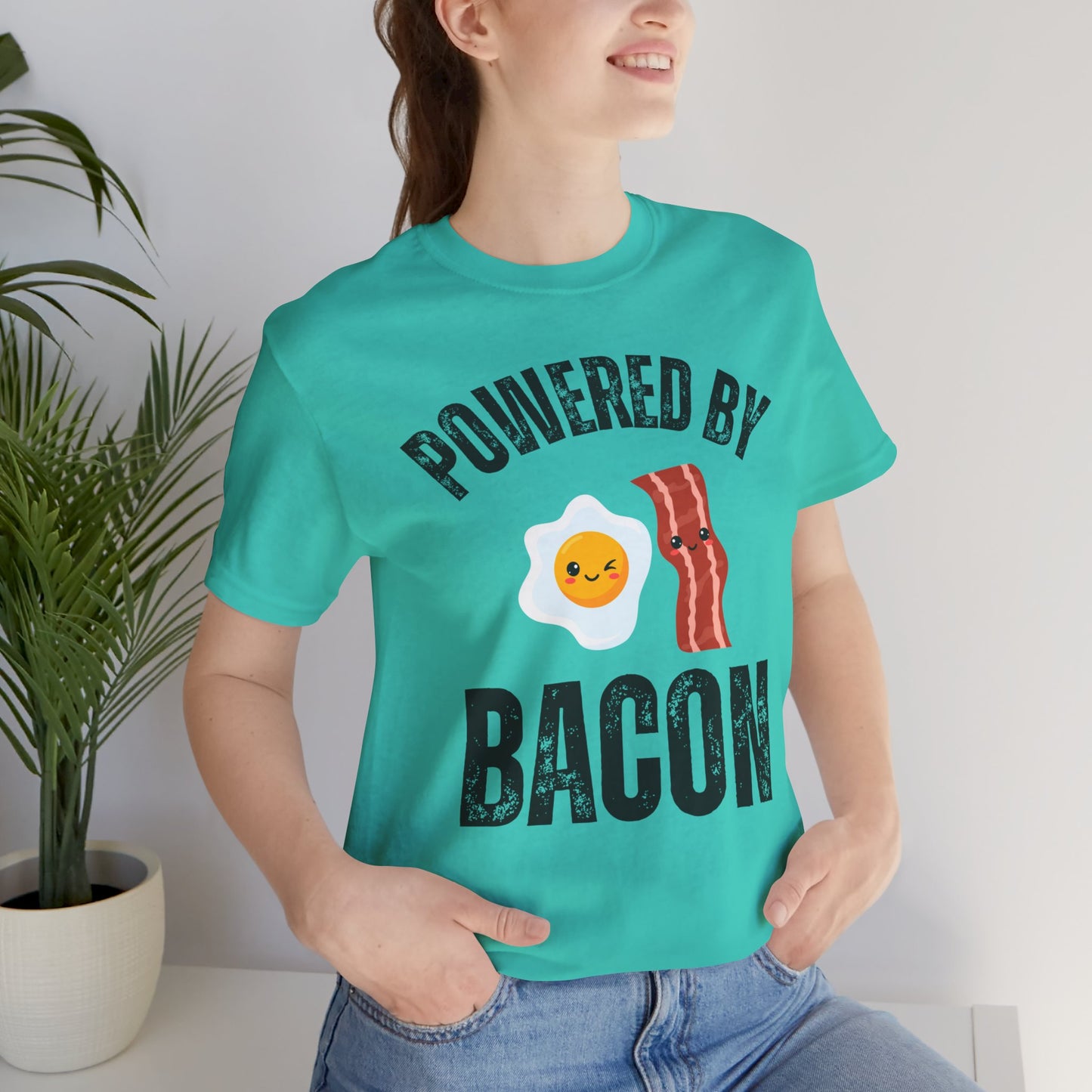 Funny Bacon & Egg T-shirt for Meat Lover Gift for Bacon Lover Shirt for Carnivore gift for Meat T Shirt Powered By BACON Tee