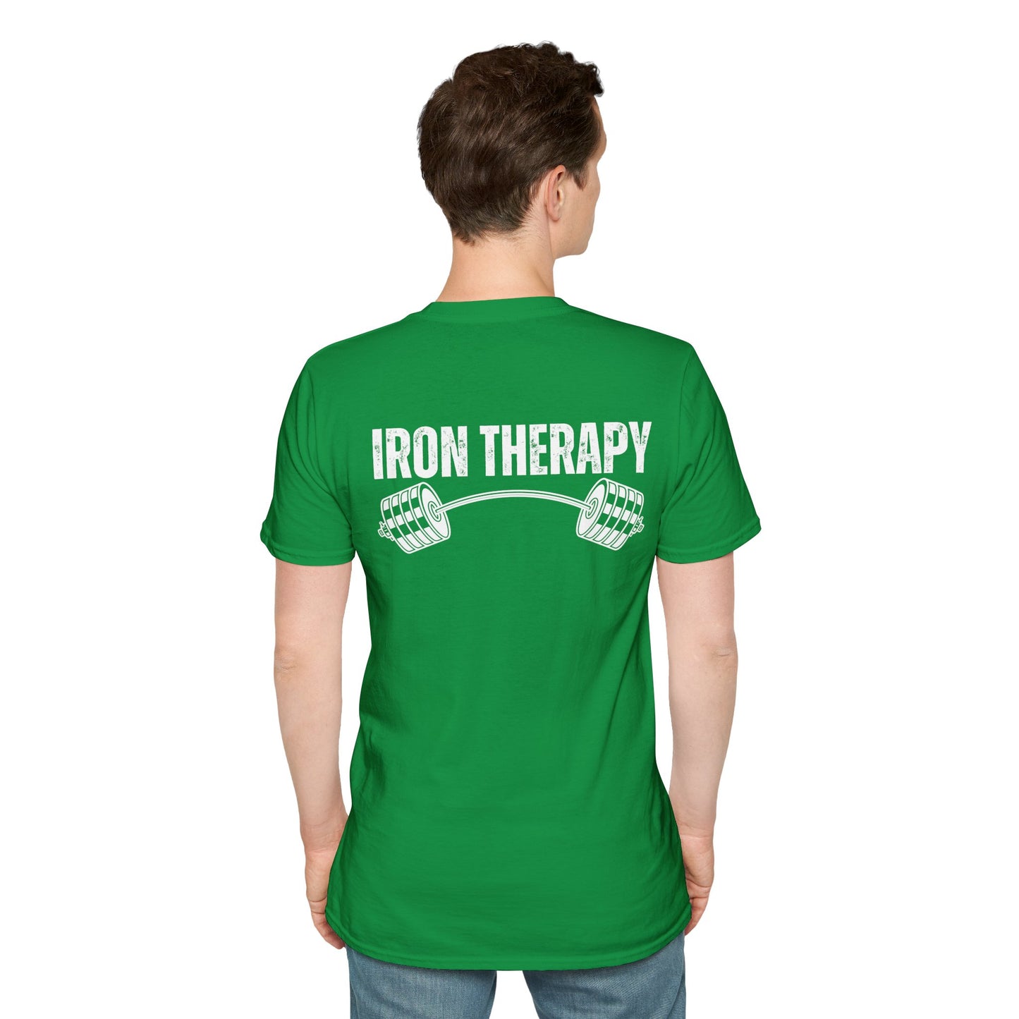 BACK DESIGN Gym Shirts Iron Therapy Gym shirt for Workout Lovers gift for Fitness Lover T-shirts for Men t shirt for Women's Tee Gym Rat gift Back Text