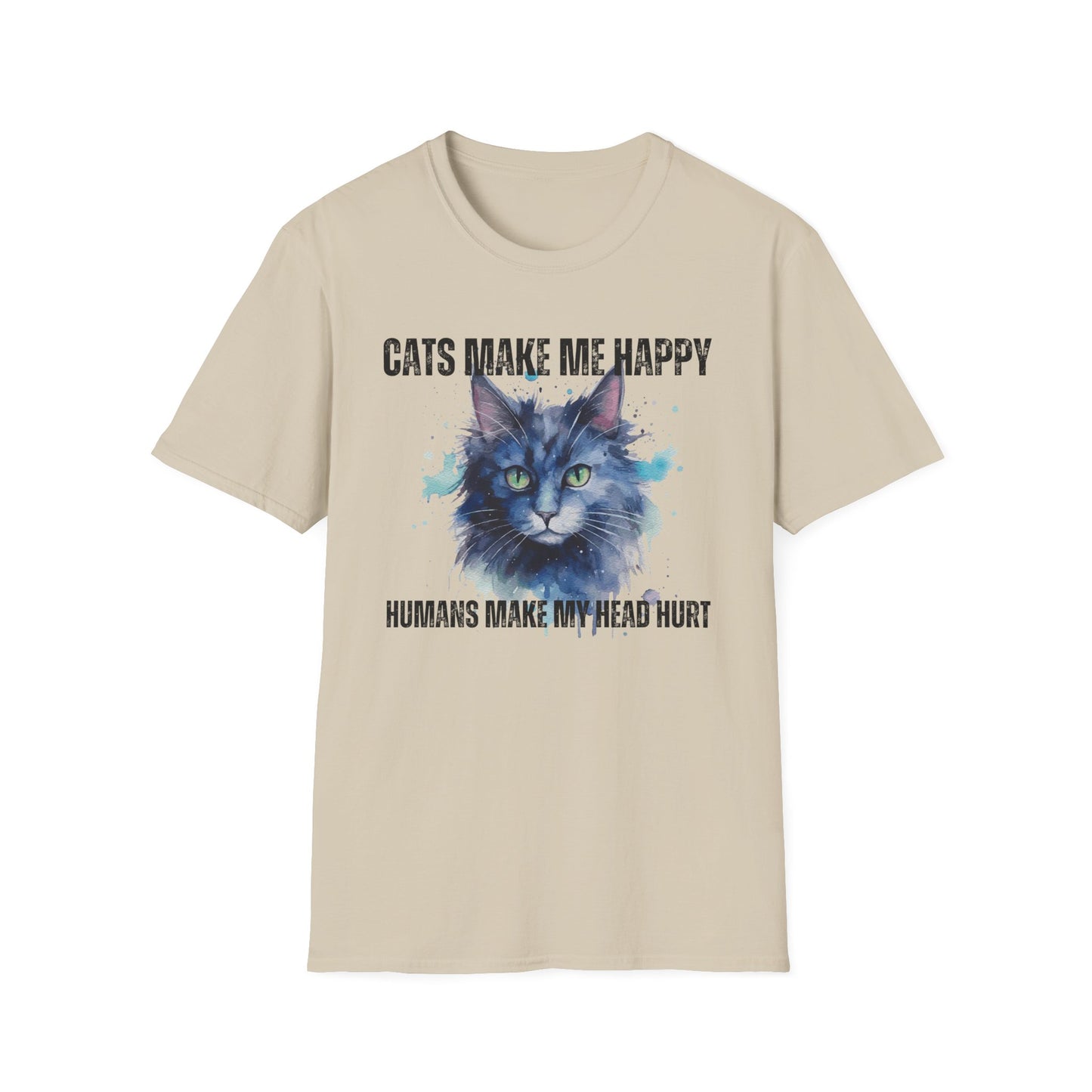 Colorful Cat Shirt for Cat Lover Tshirt for Cat Lovers gifts for Cat Moms gift Funny Cat Tshirt Cat Pun Tee Shirts Humans Make My Head Hurt