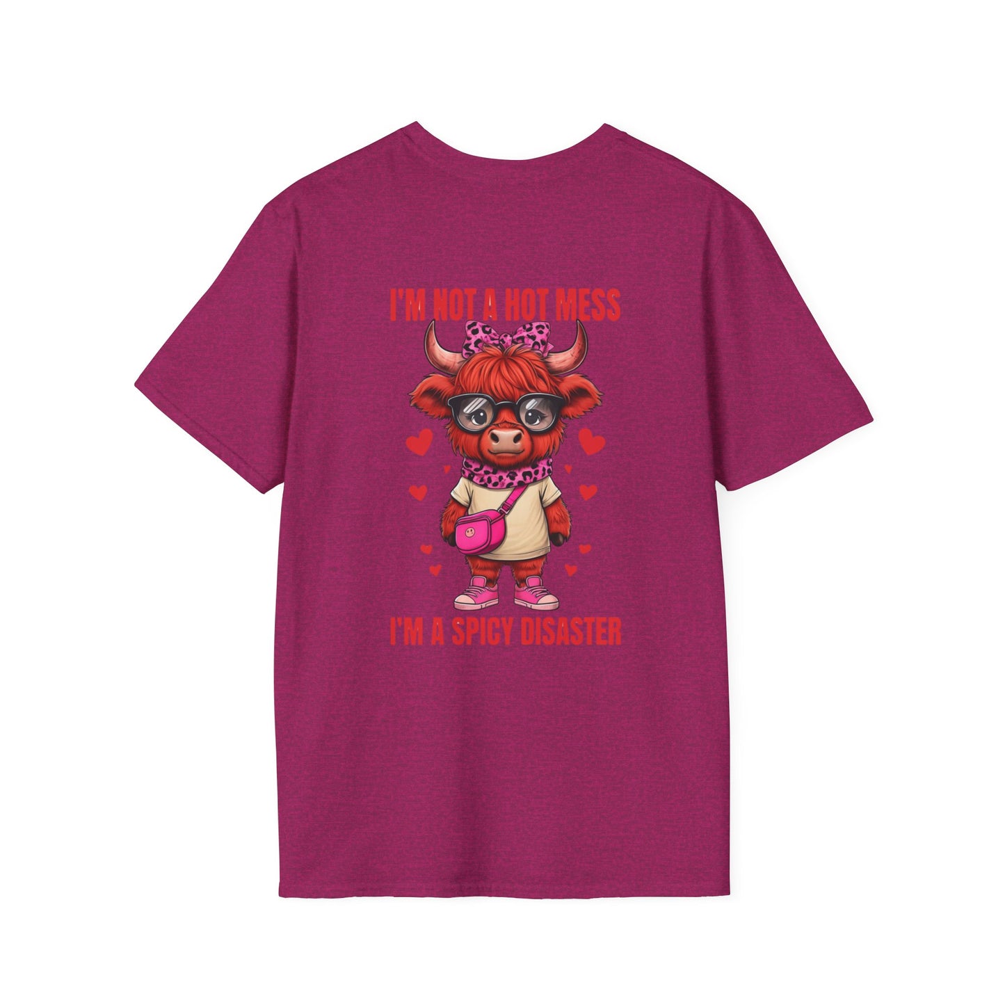 Funny Cow Lover Shirt Cute Cow Tee Spicy Disaster Tee,Animal Gift Shirt Sarcastic Cow Graphic Top Farm Life Clothing for Cow Lovers