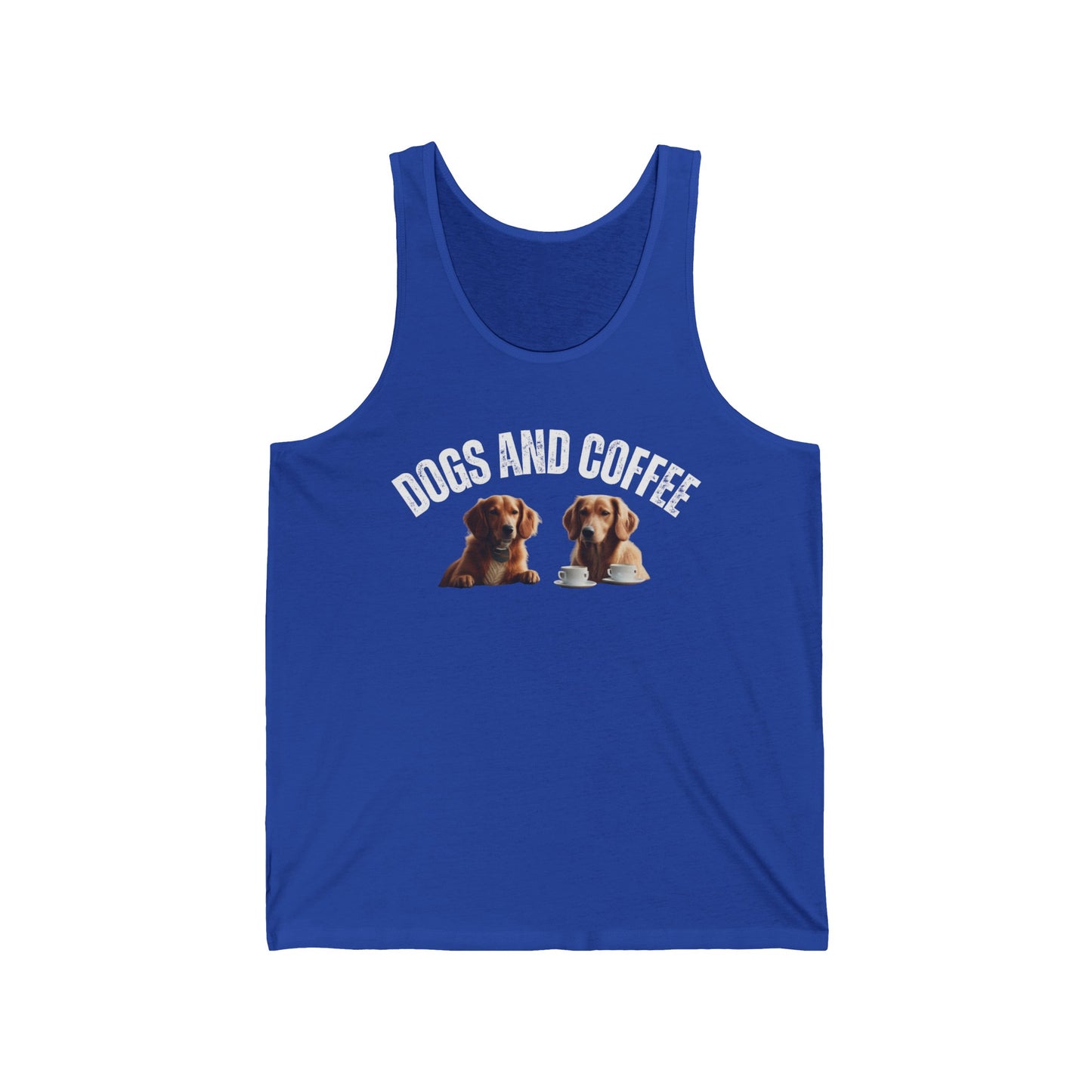 Dogs and Coffee Tank Top for Dog Lover Tank tops for Dog Mom gift for Golden Retriever gifts for Golden Retriever Lover Tank Tops