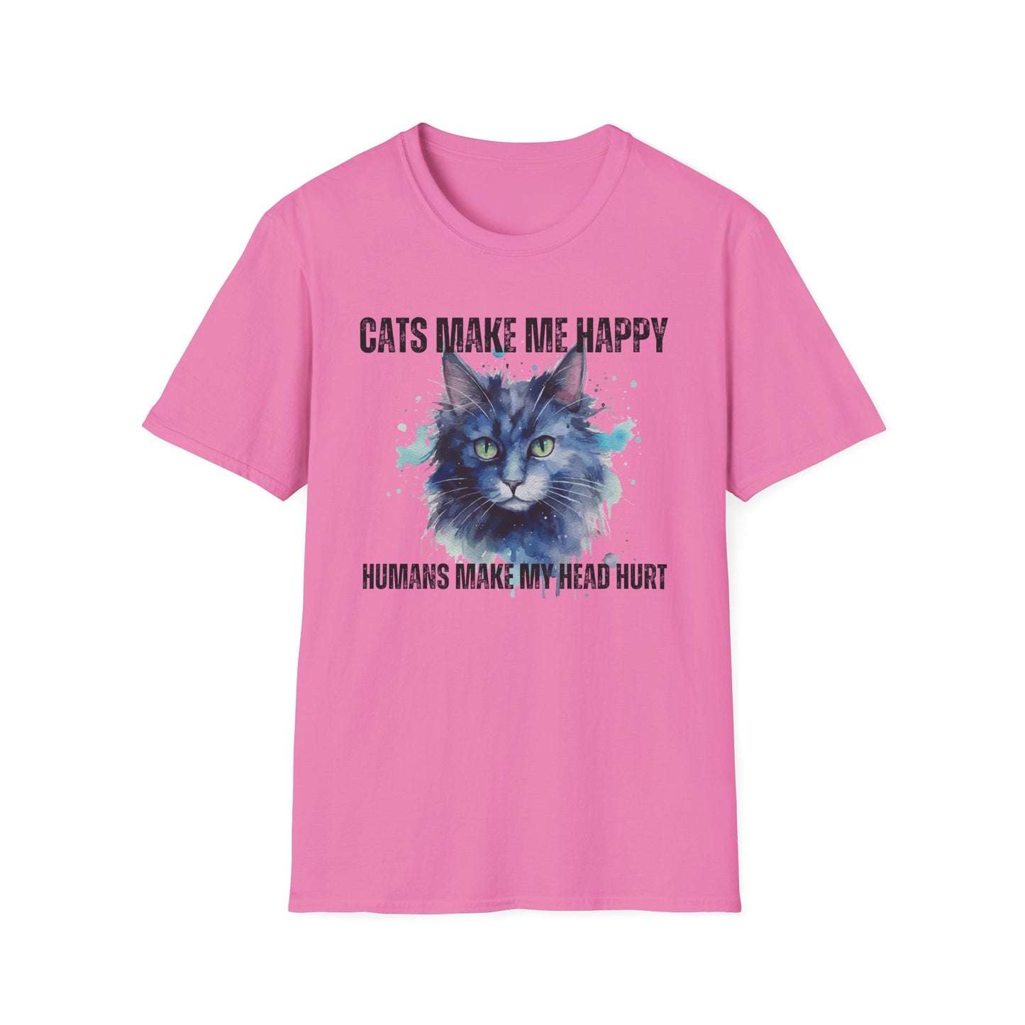 Colorful Cat Shirt for Cat Lover Tshirt for Cat Lovers gifts for Cat Moms gift Funny Cat Tshirt Cat Pun Tee Shirts Humans Make My Head Hurt