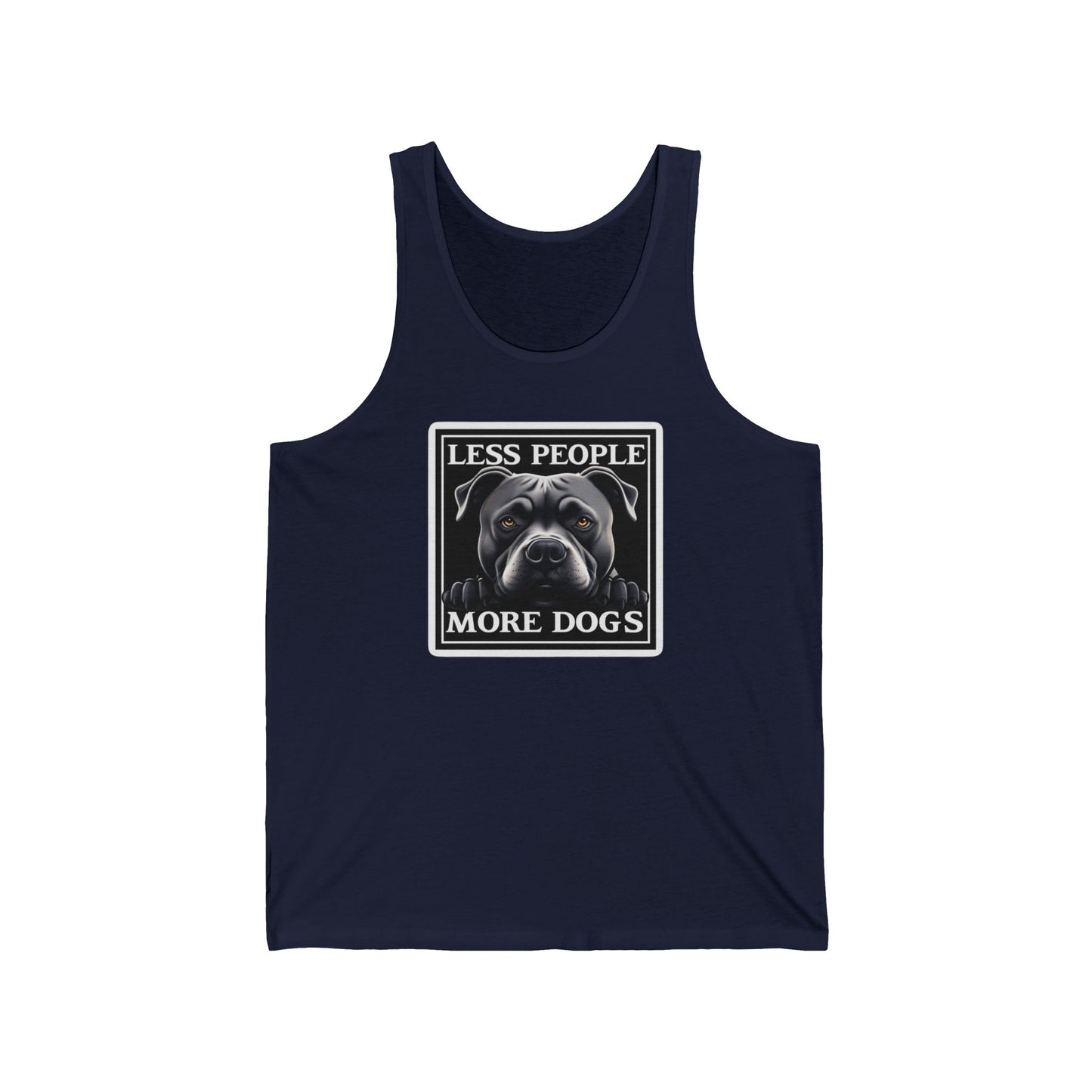 Pit Bull Owner Tank Top, Less People More Dogs Shirt, Unisex Jersey Tank for Dog Lovers, Cute Puppy Gift, Sleeveless Tee, Dog Mom Apparel