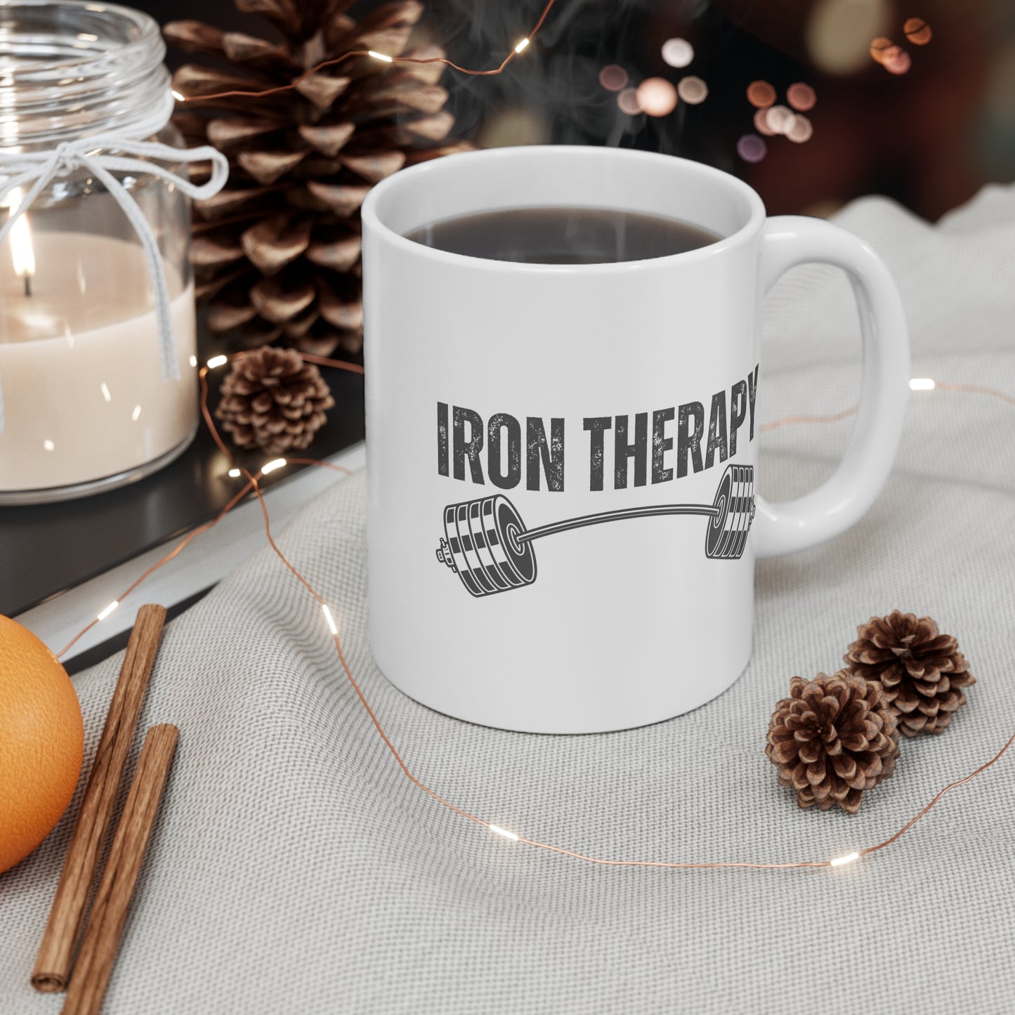 Iron Therapy Mug | Fitness Motivation Mug, Gym Lovers Gift, Weightlifting Mug, Coffee Cup for Athletes, Workout Inspiration