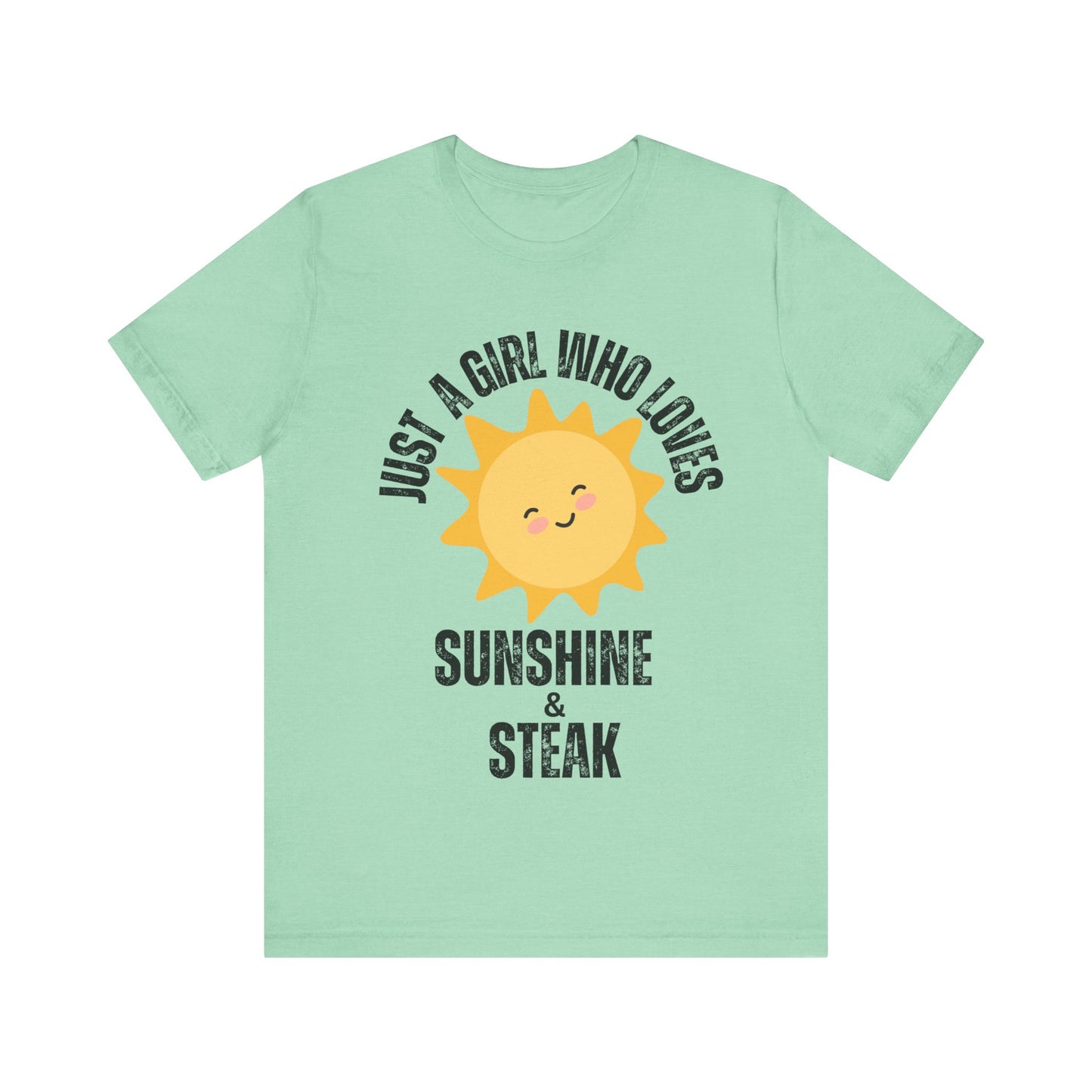 Steak and Sunshine Unisex Tee, Carnivore Diet Top, Foodie T-Shirt, Meat Lover Shirt, BBQ Party Wear, Grilling Apparel