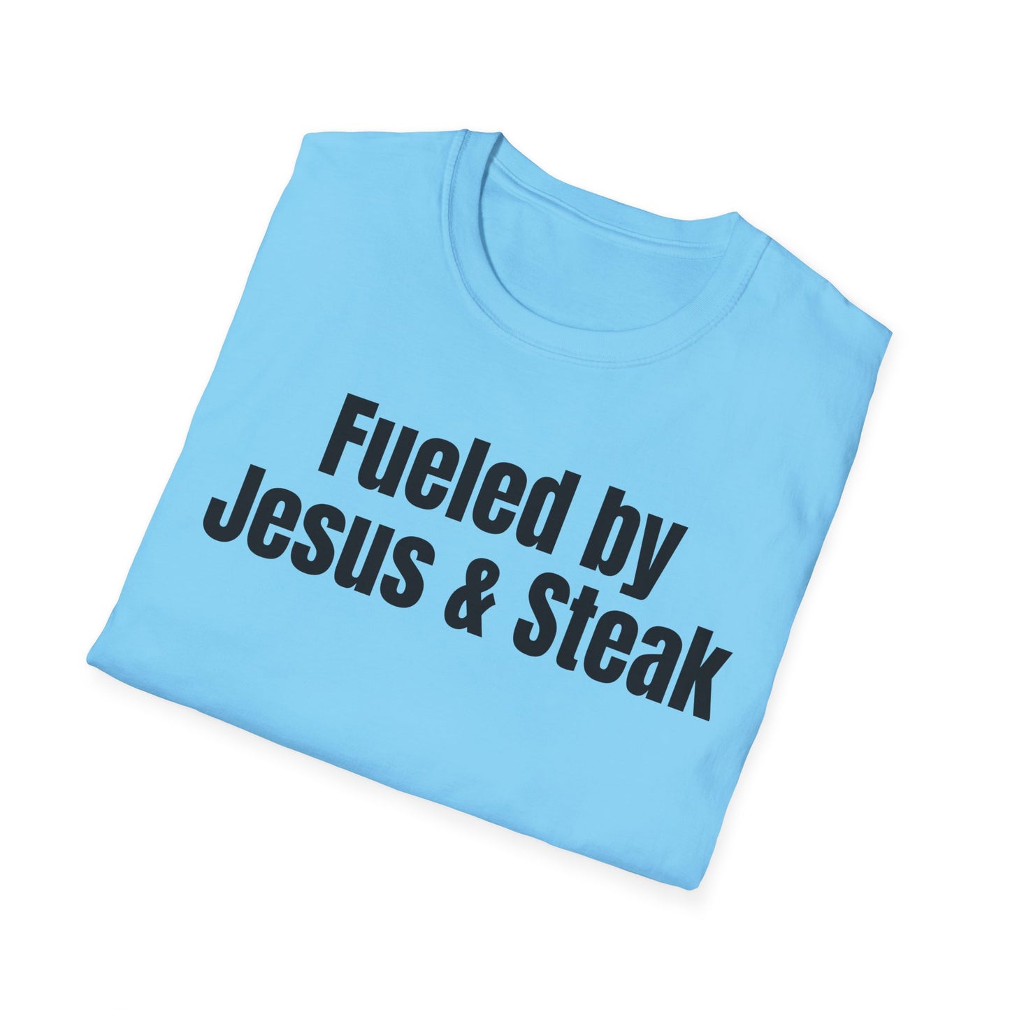 Fueled By Jesus and Steak Shirt for Christian Tshirts for the Gym t shirts for him gifts for her Christian Workout Shirts for Steak Lovers