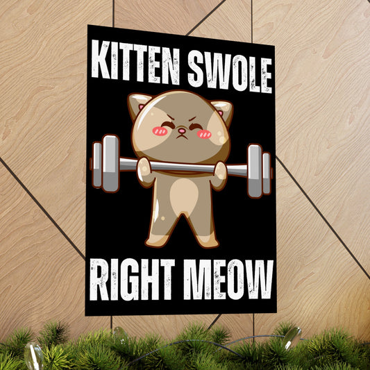 Funny Cat Lifting Weights Poster for Home Gym gift for Cat Lover gifts for Cat Dad Posters for Cat Mom gift Cats Weightlifting Powerlifting