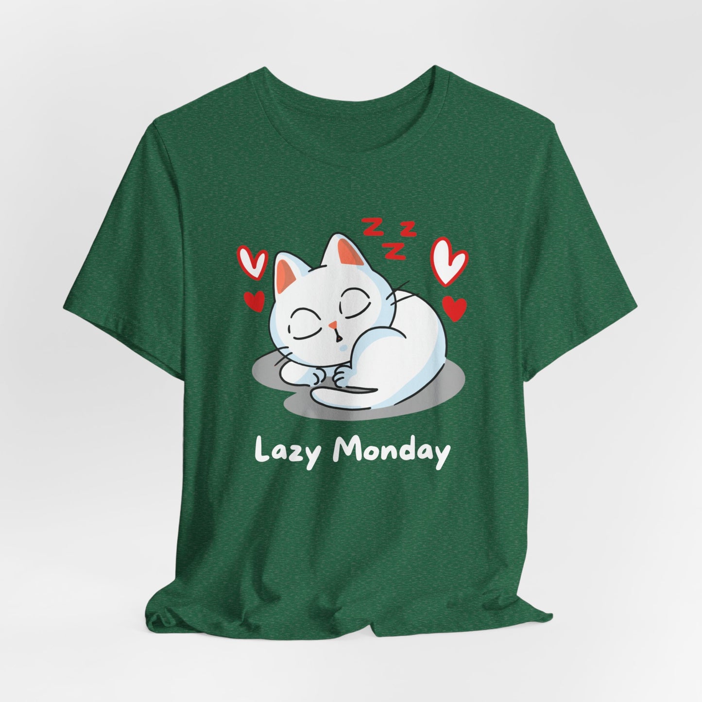 Funny Cat T-shirt for Cat Lover Gift for Her Cute Cat T Shirt for Cat mom GIFTS for Mathers Day Adorable Cat Shirts - Lazy Monday Shirt