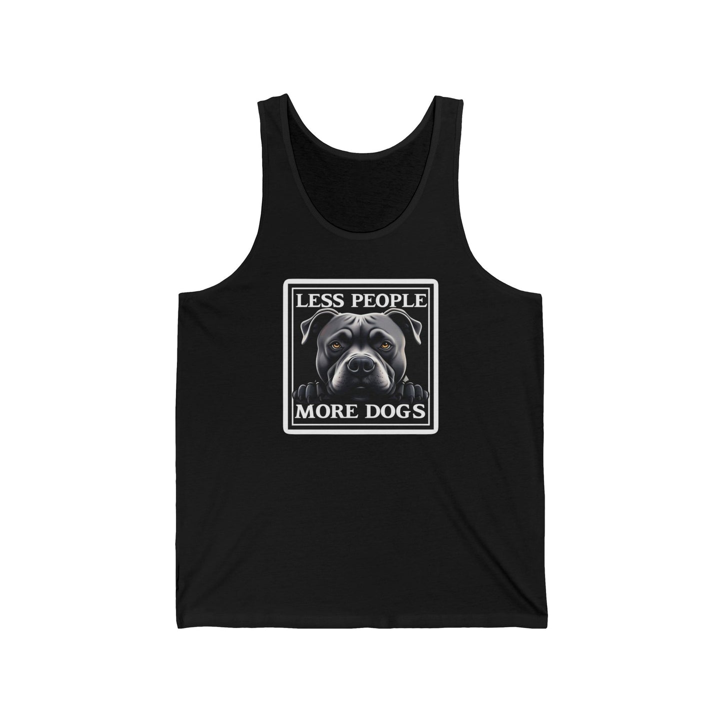 Pit Bull Owner Tank Top, Less People More Dogs Shirt, Unisex Jersey Tank for Dog Lovers, Cute Puppy Gift, Sleeveless Tee, Dog Mom Apparel