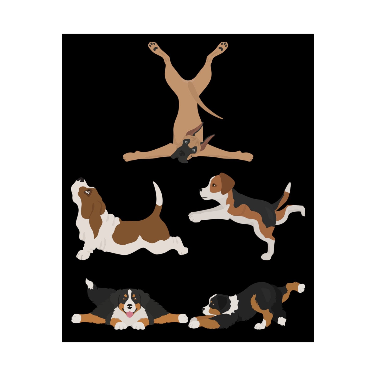 Dog Gym Poster for Dog Lover gift for Dog Mom gifts for Dad Funny Dogs Doing Yoga Posters Workout gift for Fitness Lover Gym Rat Wall Art