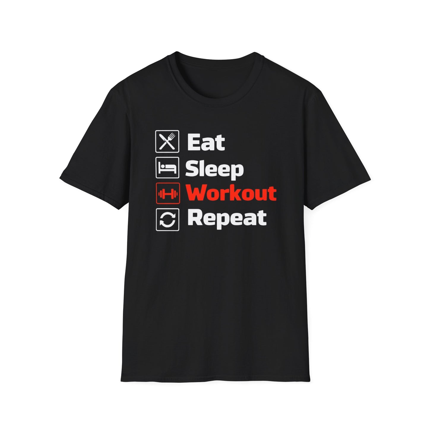 Eat Sleep Workout Repeat TShirt for Gym Shirts for Workout Tops for Gym Lover gift ideas for CHristmas gift for Powerlifter T-shirt for Him