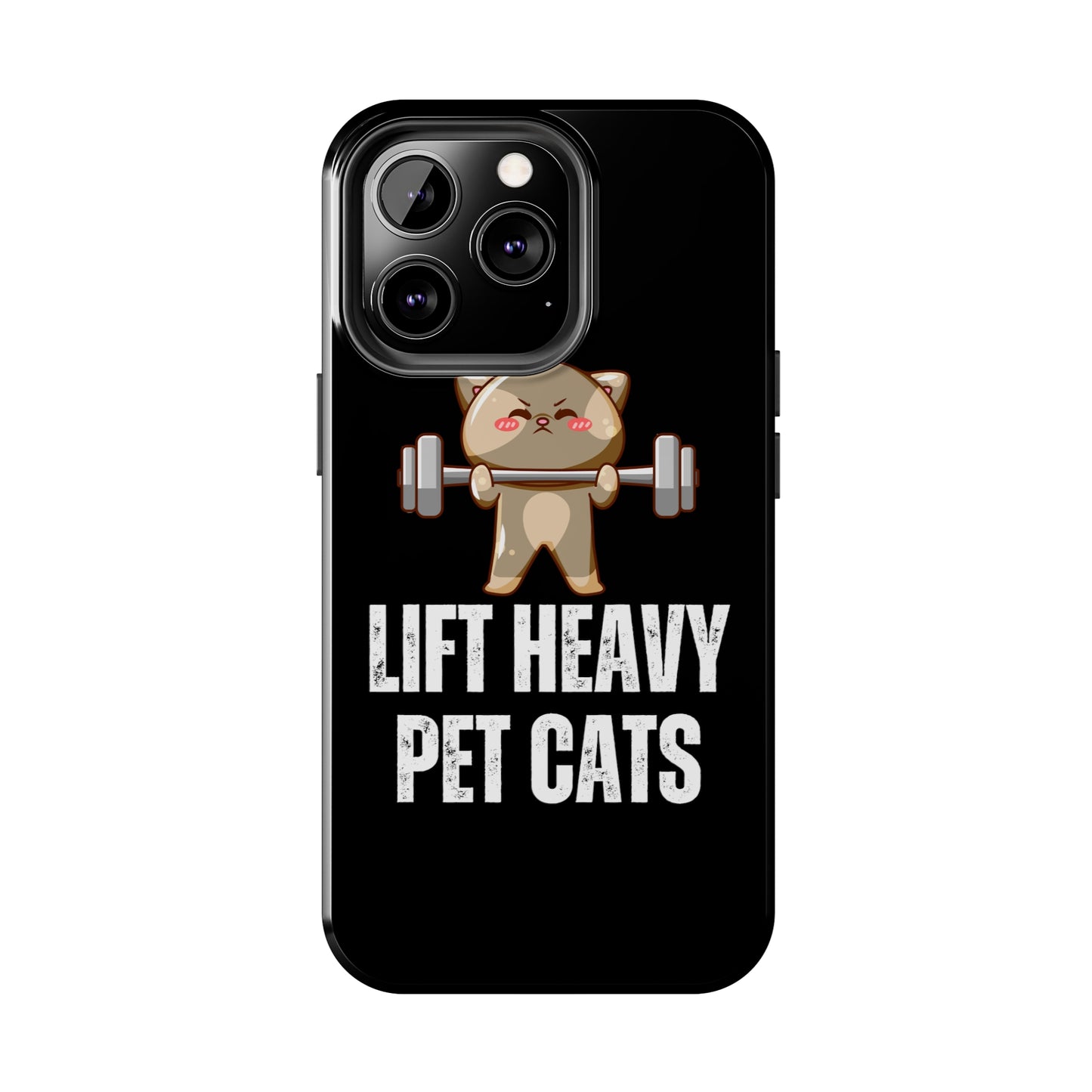 Funny Cat iPhone Case for Gym lover gift for Fitness Lover Cat Lifting Weights Lift HEAVY Pet CATS protective case