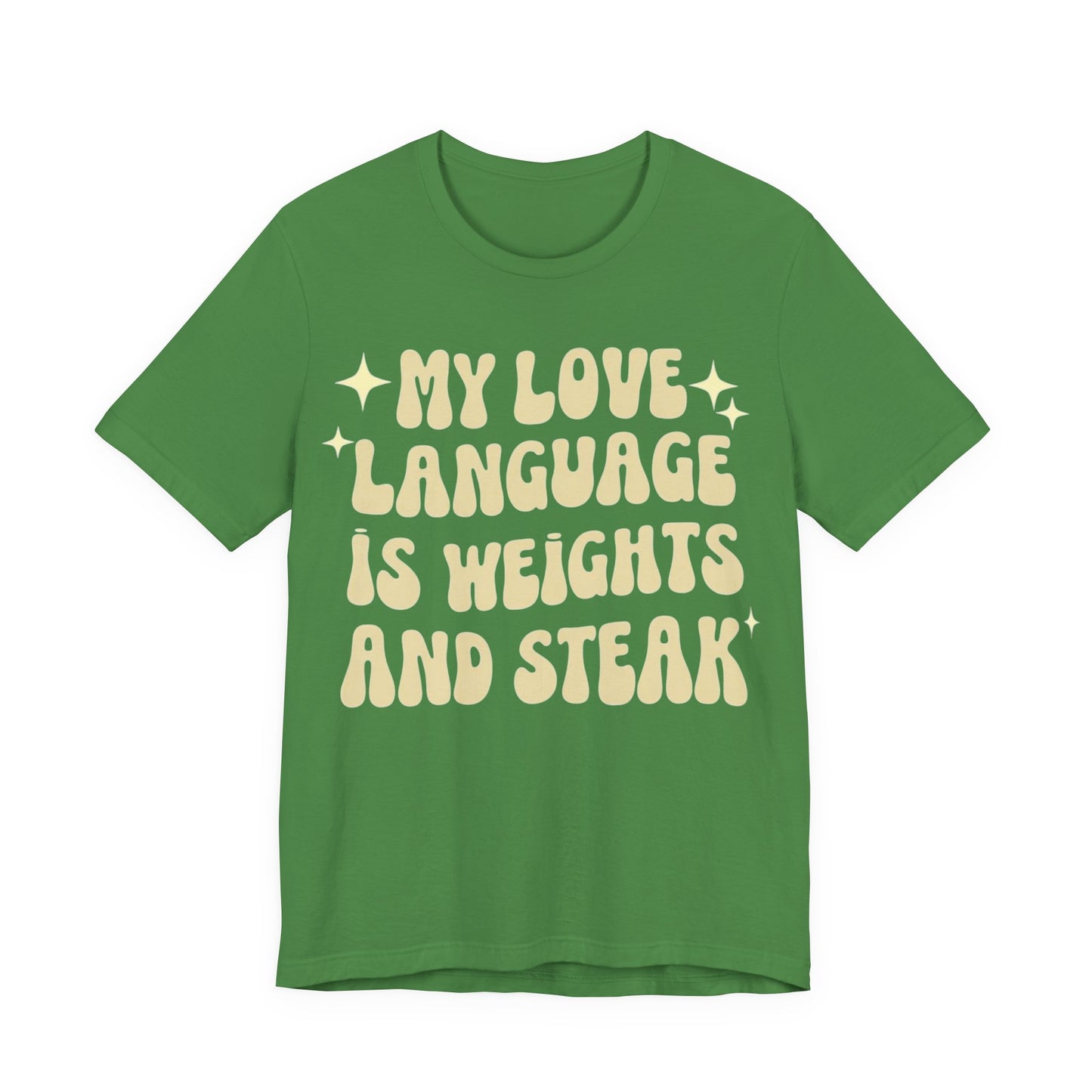 Weights and Steak Lover Unisex Tee, Gym Workout Shirt, Fitness Enthusiast Gift, Funny Weightlifting T-Shirt, Muscle Building Top