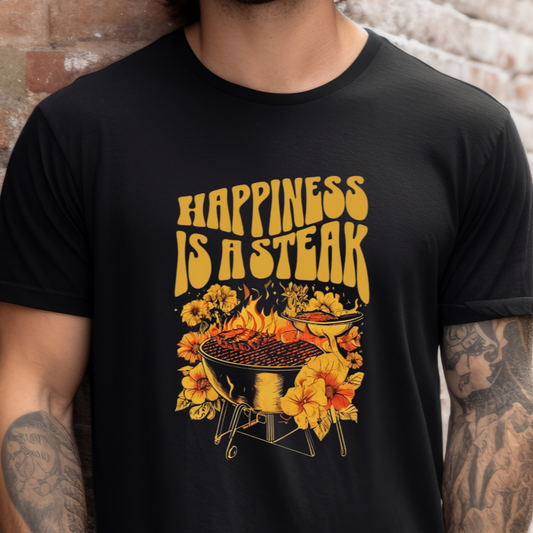 Groovy Meat Shirt for Carnivore TShirt for Steak Lover gifts for Christmas present for Meat Lover T Shirts Happiness Is A Steak T-shirt gift