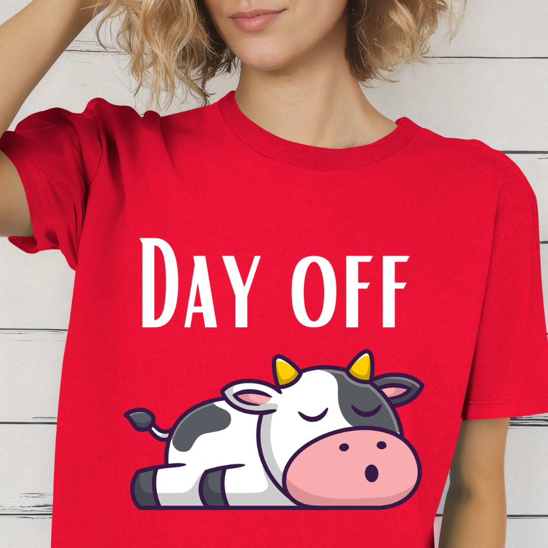 Funny Cow T-shirt for Cow Lovers gift Funny Cow Shirt Day Off T Shirt Cozy Tee - Gift for Her - Woman gifts for Farmer