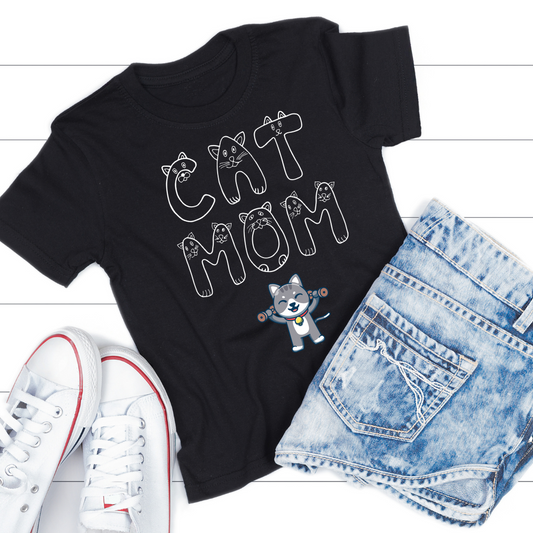 CAT MOM T-Shirt for Cat Mom Gift for cat Lover Gift for Her gifts Funny Cat Weightlifting Shirt -  Cat Lifting Weights T shirts