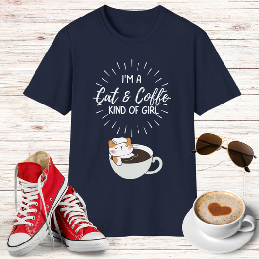 Cat T-shirt for Cat Lover gift for Coffee Lovers gift for Coffee Lover Shirt - Cute Cat T Shirt - Coffee Shirt gift for her