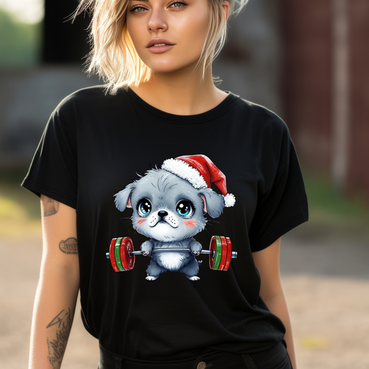 Cute Dog Christmas Tee for Christmas Party Shirt for Holiday gifts for Dog Lovers T-shirts Puppy Christmas Shirts for her presents Gym Lover