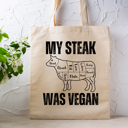 Minimalist Steak Lover Tote Bags Funny Meat Lovers Tote Bag for Carnivore gift for Meat Lover gifts for Dad Mom gifts Grocery Bags for Mom