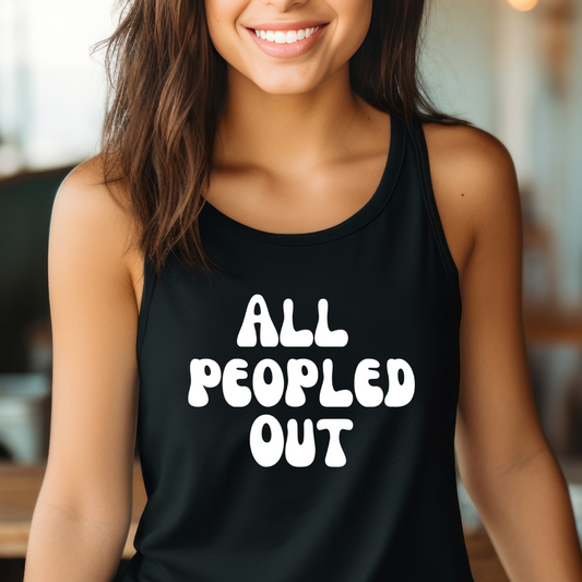 All Peopled Out Tank Top Sarcasm Shirt Introvert Tee for Funny Introvert Shirt Hipster Shirt Awkward Tshirt for Antisocial Tank Tops for him gift