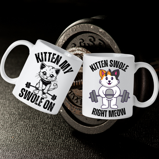 Gym Mug Funny Cats Working Out Mugs Cat Lifting Weights Mug for Coffee Lover gifts for Cat Lover Mug Funny Cat Meme Mug Cat Coffee Cup