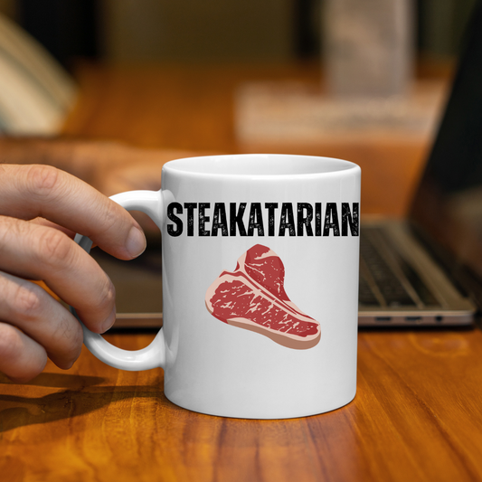Funny Mug for Steak Lover gift for Meat Lover Mug -Steakatarian! Steak Lover's and Carnivore gift! Grill master Ceramic Mug