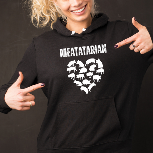 Meat Lover Hoodies Funny Hoodie for Meat Lover gift for Carnivore Hooded SweatShirt MEATATARIAN Hoodie