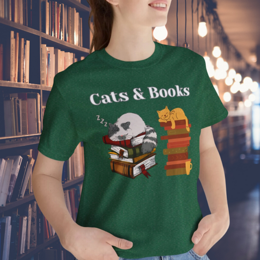 Cat T-shirt for Reader gift Funny Cat Shirt Reading Cats T shirt for Cat Lover gift Cats Books Shirt T-shirt Book Lover Gift