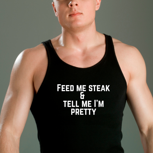 Carnivore Tank Top for Steak Lover gift for Meat Lover Shirt Unisex Jersey Tank, Workout Fitness Gym, Feed Me Steak Tank Tops, Muscle Tee