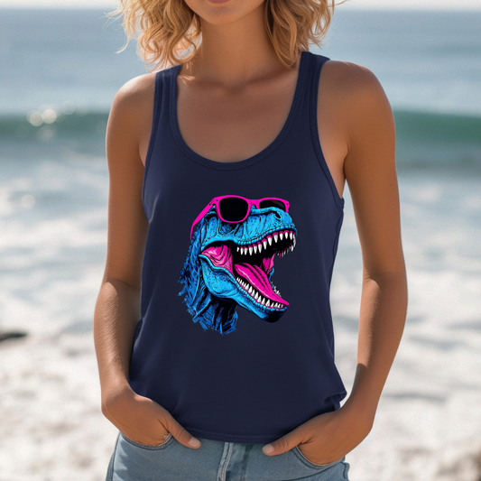 Funny T Rex Dinosaur Tank Top, Sleeveless Tee Men Women, Humorous Graphic Shirt, Unisex Summer Vest, Dino Lover Gift