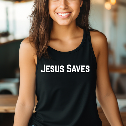 Religious Tank Top, Jesus Saves Tank Top for Christian gift ideas for Christian Workout Shirt Sleeveless Tee Muscle Tank Christian Clothing