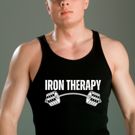 Iron Therapy Tank Top for Gym Workout Tank Tops for Weightlifting shirt Fitness Muscle Tee Bodybuilding Tshirt for Powerlifting gifts