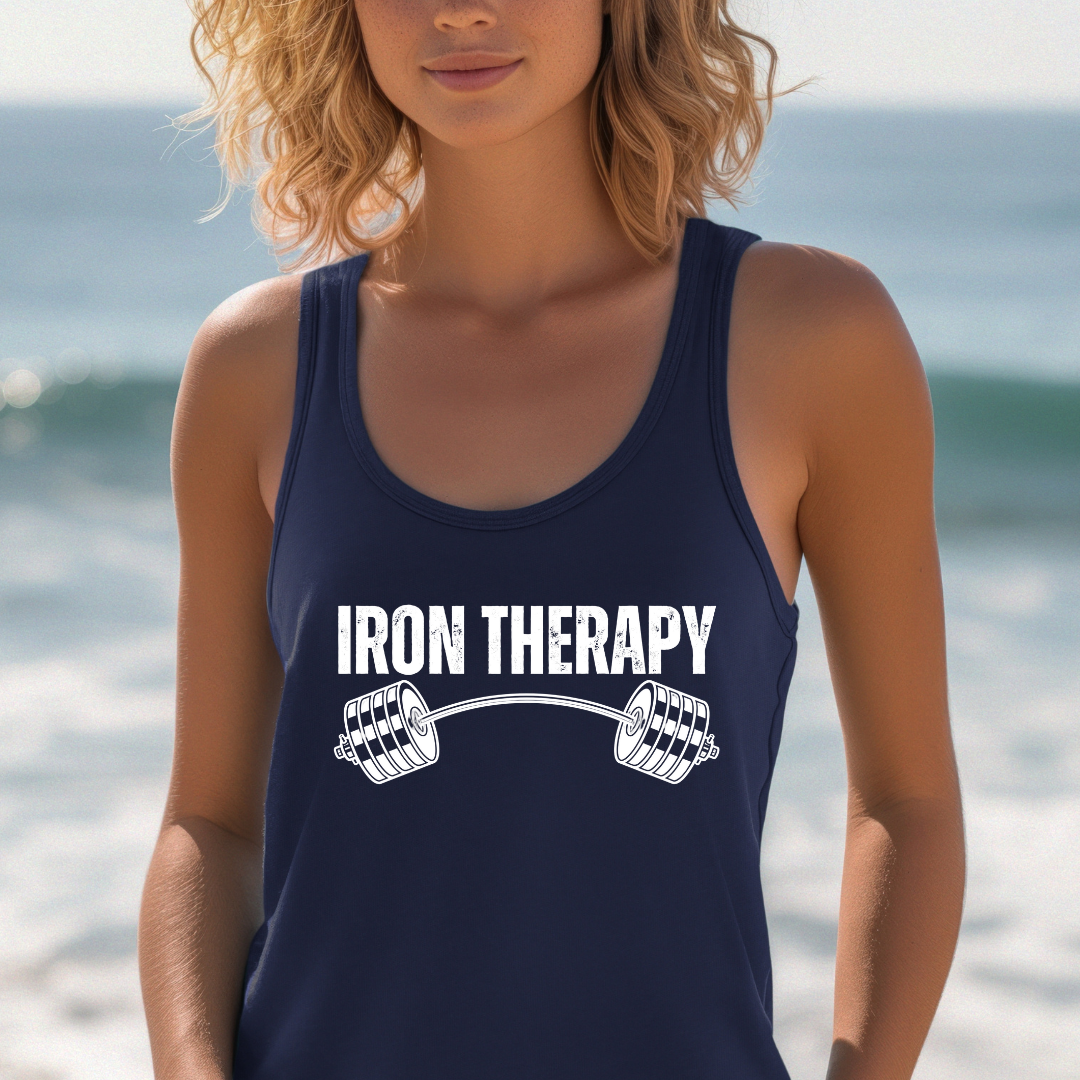 Iron Therapy Tank Top for Gym Workout Tank Tops for Weightlifting shirt Fitness Muscle Tee Bodybuilding Tshirt for Powerlifting gifts