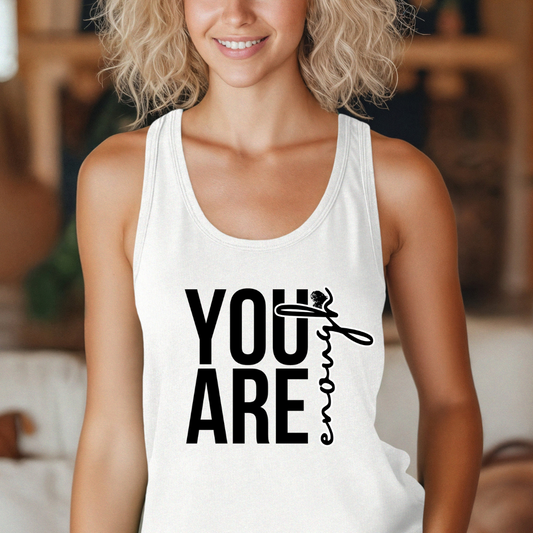 Empowerment Tank Top, Inspirational Sleeveless Shirt, Self-Love Muscle Tee, Positive Affirmation Activewear, You are enough Workout Top