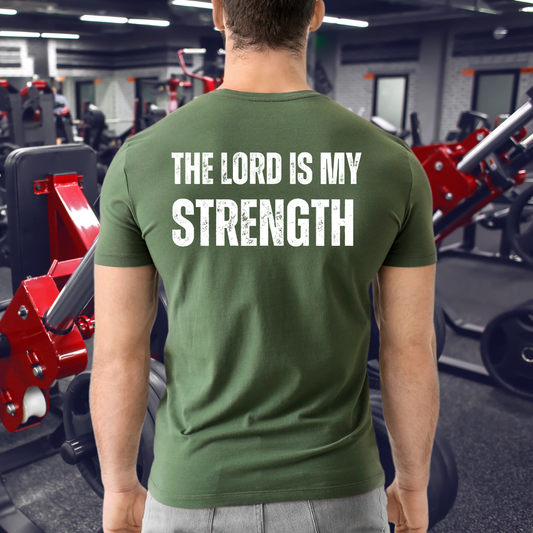 Christian Workout T-Shirt, the Lord is my Strength, Gym Tee, Bible Verse Gift, Fitness Top, Inspirational Shirt