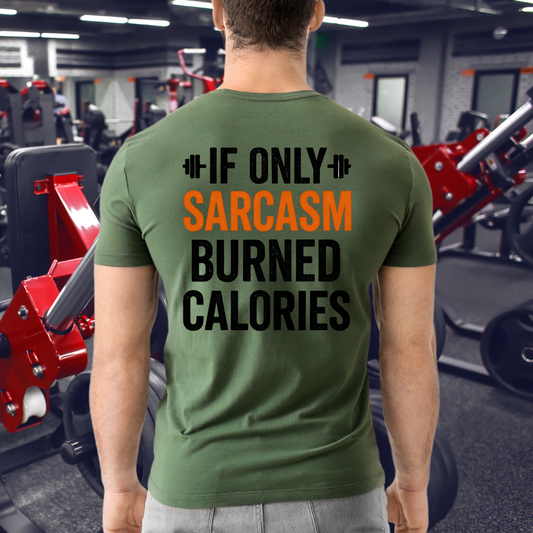 Sarcasm Burn Calories Unisex Softstyle T-Shirt, Gym Shirt, Funny Workout Tops, Unisex Tee, Exercise Apparel, Fitness Clothing