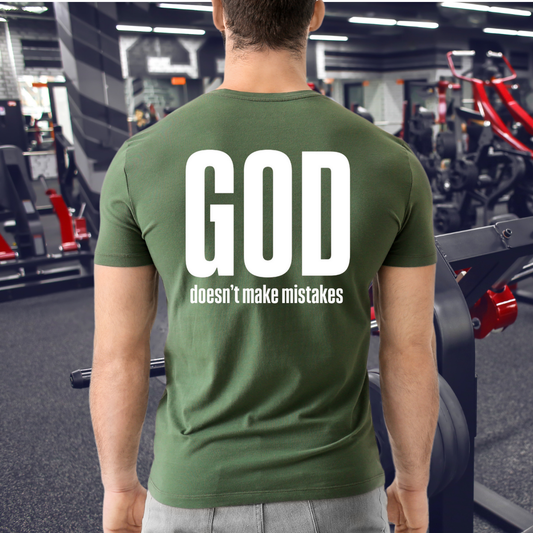 God Doesn't Make Mistakes Christian T-Shirt, Inspirational Religious Tee, Christian apparel Comfortable Christian Apparel, All Sizes