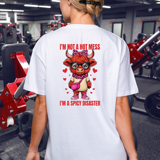 Funny Cow Lover Shirt Cute Cow Tee Spicy Disaster Tee,Animal Gift Shirt Sarcastic Cow Graphic Top Farm Life Clothing for Cow Lovers