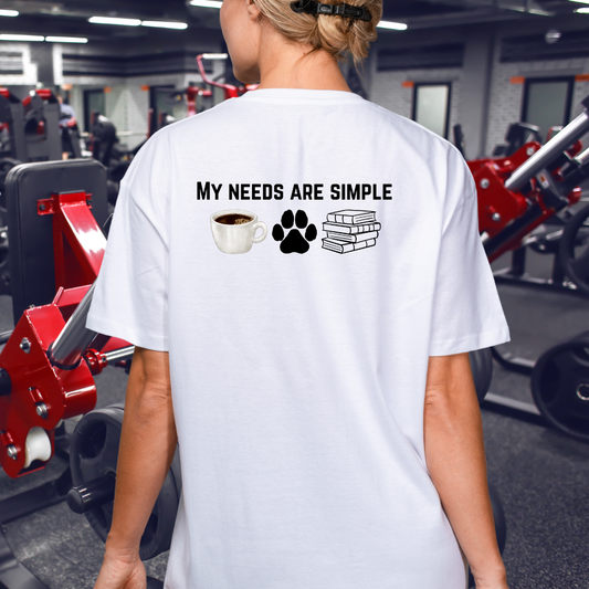 Bookworm Coffee and Dogs Unisex Softstyle T-Shirt, Dog Lover Tee, Book Lover Gift, Simple Life Shirt
