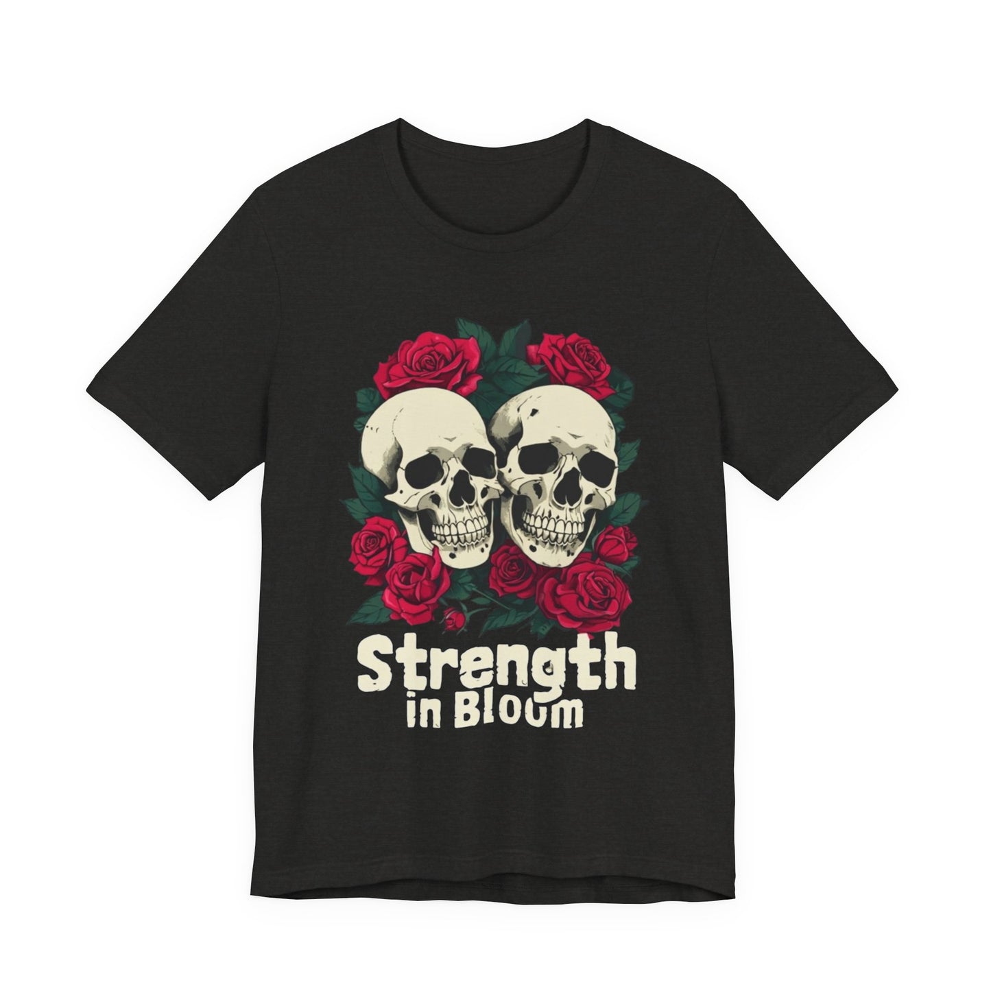 Strength in Bloom Gym Shirt, Floral Workout Tee, Fitness Top, Activewear T-Shirt, Exercise Apparel, Gym Lover Gift